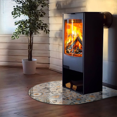 Vitre sous poêle à bois Motifs de carreaux de style mosaïque