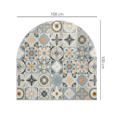 Vitre sous poêle à bois Motifs de carreaux de style mosaïque