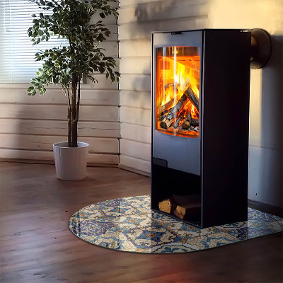 Vitre sous poêle à bois Mosaïque florale de style artistique