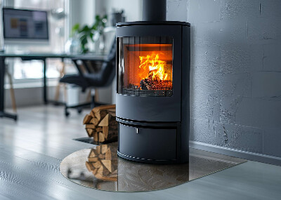 Vitre sous poêle à bois Motifs de feuilles subtils