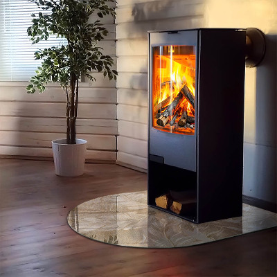 Vitre sous poêle à bois Motifs de feuilles subtils