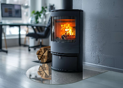 Vitre sous poêle à bois Motif floral chic