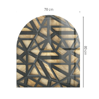 Vitre sous poêle à bois Formes abstraites avec un motif en bois