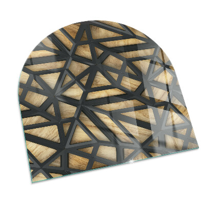 Vitre sous poêle à bois Formes abstraites avec un motif en bois