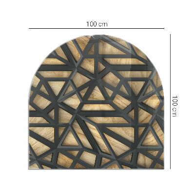 Vitre sous poêle à bois Formes abstraites avec un motif en bois
