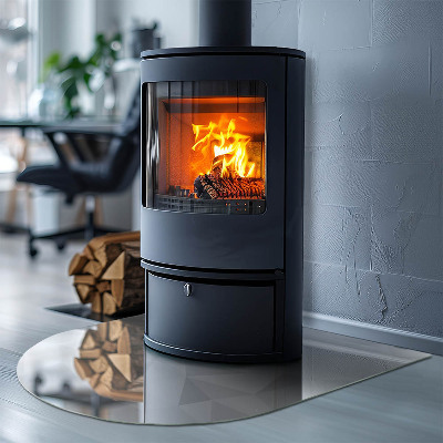 Vitre sous poêle à bois Motif géométrique moderne