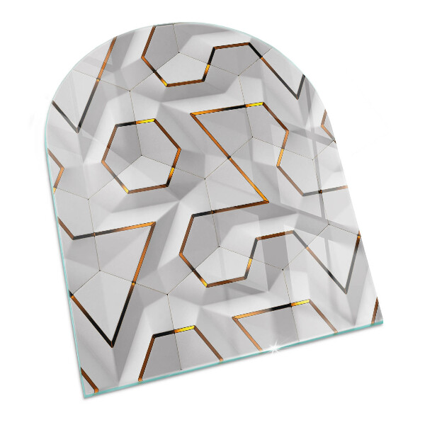 Vitre sous poêle à bois Motif géométrique tridimensionnel