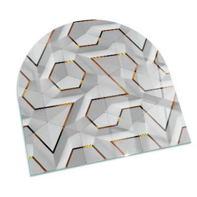 Vitre sous poêle à bois Motif géométrique tridimensionnel