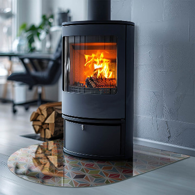 Vitre sous poêle à bois Grilles géométriques en formes