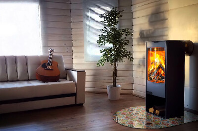 Vitre sous poêle à bois Grilles géométriques en formes