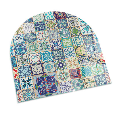 Vitre sous poêle à bois Motifs de carreaux de style mosaïque