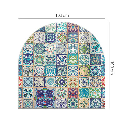Vitre sous poêle à bois Motifs de carreaux de style mosaïque