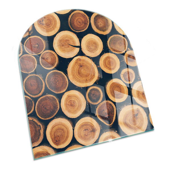 Vitre sous poêle à bois Une boîte avec un dessin de bois découpé