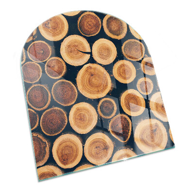 Vitre sous poêle à bois Une boîte avec un dessin de bois découpé