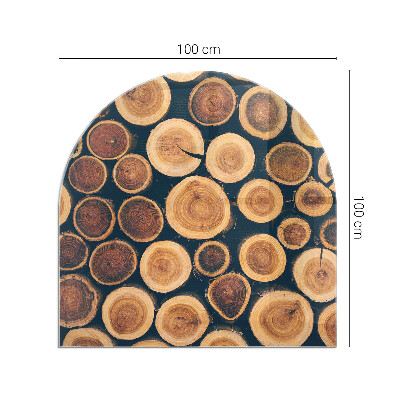 Vitre sous poêle à bois Une boîte avec un dessin de bois découpé