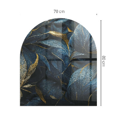 Vitre sous poêle à bois Feuilles élégantes à motifs