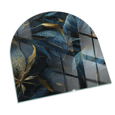 Vitre sous poêle à bois Feuilles élégantes à motifs