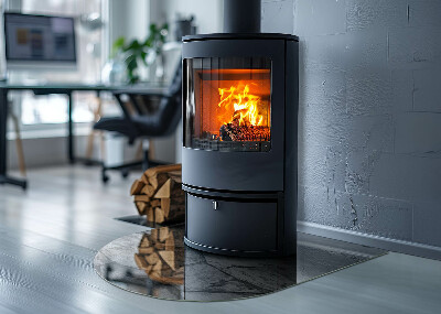 Vitre sous poêle à bois Motif inspiré de la pierre