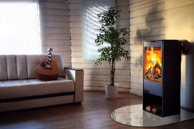 Vitre sous poêle à bois Un motif inspiré de la nature des pierres