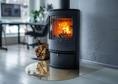 Vitre sous poêle à bois Motif en marbre sous une forme abstraite