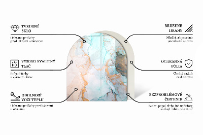 Vitre sous poêle à bois Motif en marbre sous une forme abstraite