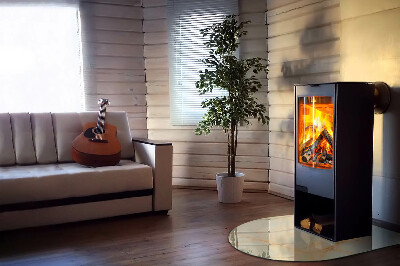 Vitre sous poêle à bois Motif en marbre sous une forme abstraite