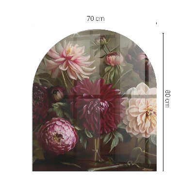 Vitre sous poêle à bois Gros plan d'un bouquet de fleurs