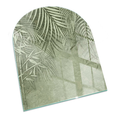Vitre sous poêle à bois Motif tropical feuillu