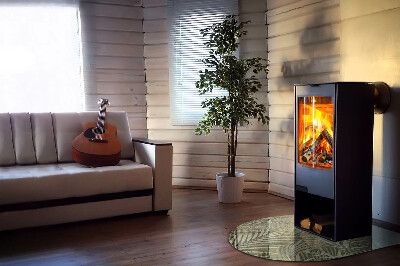 Vitre sous poêle à bois Motif tropical feuillu