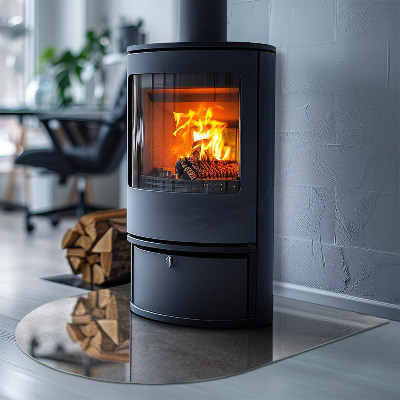 Vitre sous poêle à bois Motif de structure en pierre