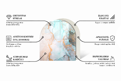 Vitre sous poêle à bois Motif de structure en pierre