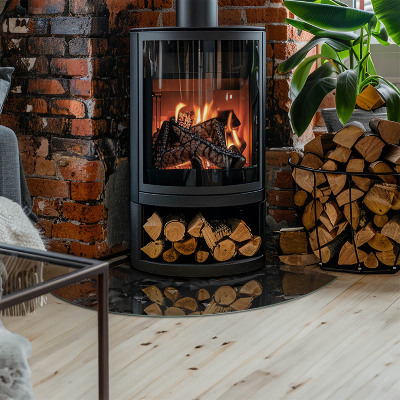 Plaque verre pour poêle Nuages géométriques aux formes abstraites