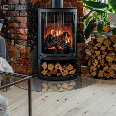 Plaque verre pour poêle Texture de béton impressionnante