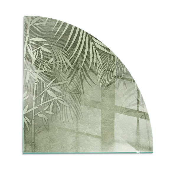 Plaque verre pour poêle Motif tropical feuillu