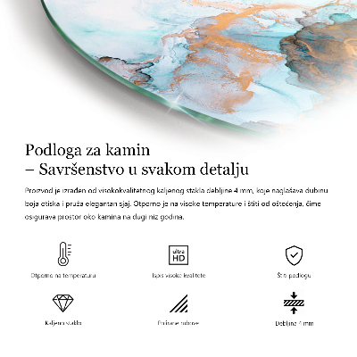 Plaque verre pour poêle Motif de structure en pierre