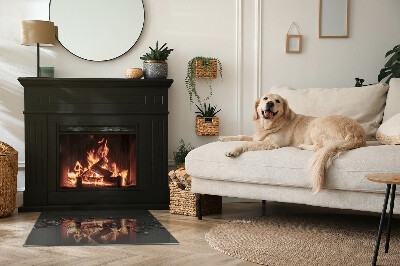 Plaque de sol en verre pour poêle Formes de nuages dans une composition abstraite