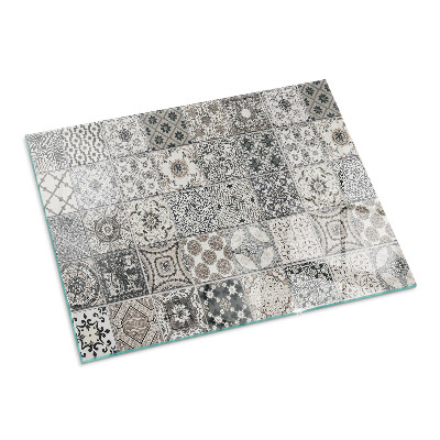 Plaque de sol en verre pour poêle Motifs de carreaux élégants