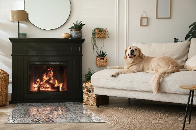 Plaque de sol en verre pour poêle Motifs de carreaux élégants