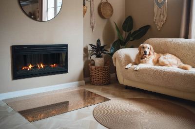 Plaque de sol en verre pour poêle Bois dans un style naturel