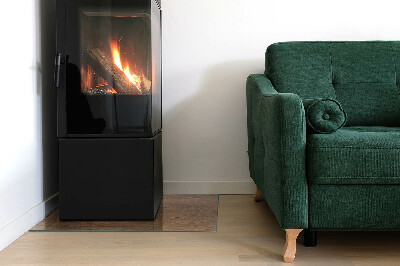 Plaque de sol en verre pour poêle Bois dans un style naturel