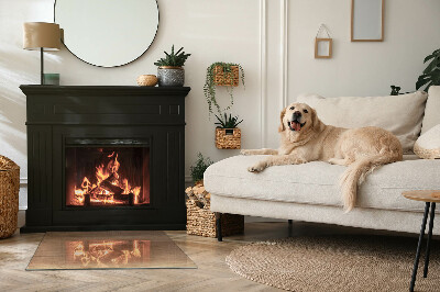 Plaque de sol en verre pour poêle Bois dans un style naturel