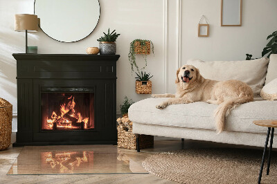 Plaque de sol en verre pour poêle Bois dans un style naturel