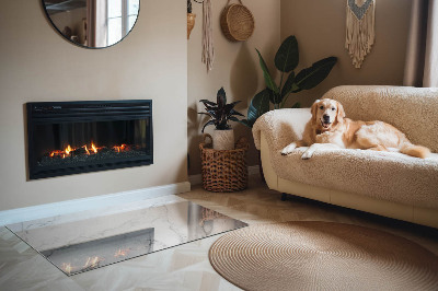 Plaque de sol en verre pour poêle Structure en marbre avec des veines subtiles