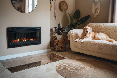 Plaque de sol en verre pour poêle Bois dans un style naturel