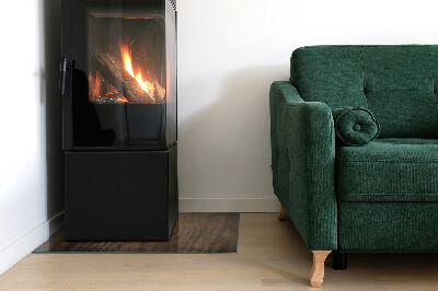 Plaque de sol en verre pour poêle Bois dans un style naturel
