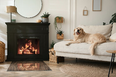 Plaque de sol en verre pour poêle Bois dans un style naturel