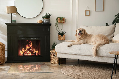 Plaque de sol en verre pour poêle Motif de pierre authentique