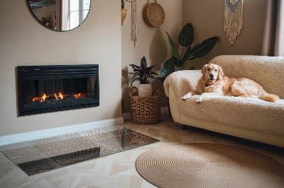 Plaque de sol en verre pour poêle Conception en métal perforé