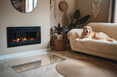 Plaque de sol en verre pour poêle Motif de pierre de style organique