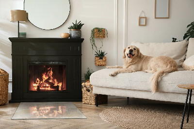 Plaque de sol en verre pour poêle Motif de pierre de style organique